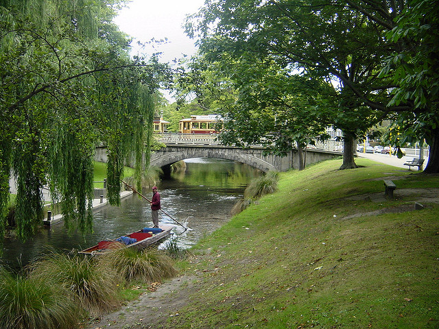 Punting on the River Avon, Christchurch, New Zealand